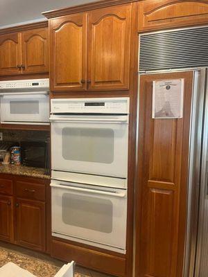 Subzero refrigerator and double wall oven