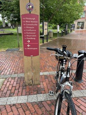 At the end of the ride where the Allegheny and the C&O trails meet.