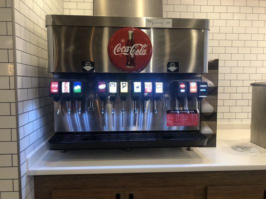 Soda machine lots of choices