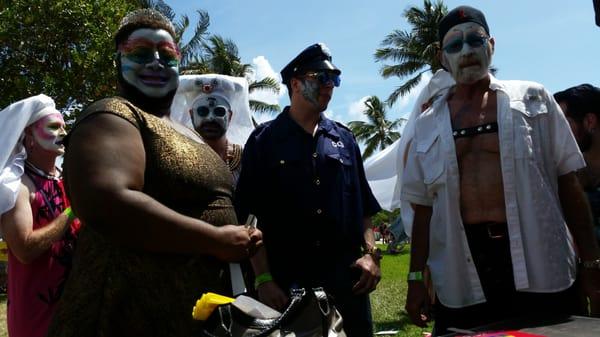 The very colorful  "Sisters of Perpetual Indulgence"