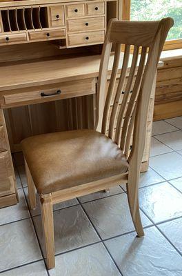 Leather-seated hickory chair.