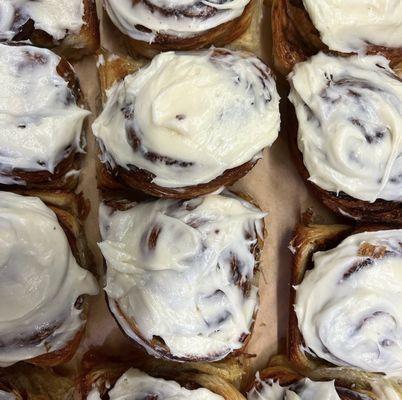 Cinnamon rolls fresh baked & out of the oven by 8:00am every morning