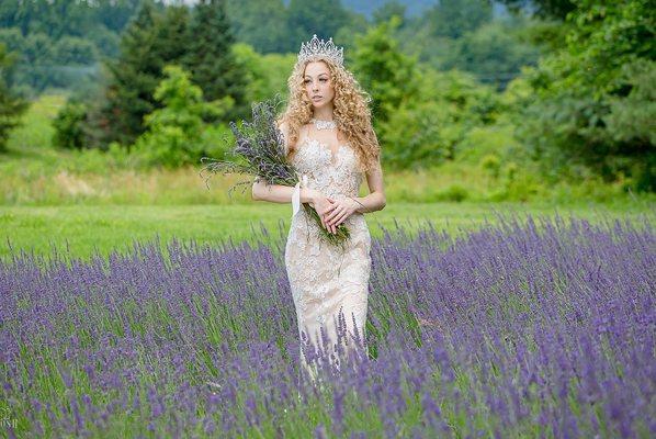 Bridal wear in Lavender Fields