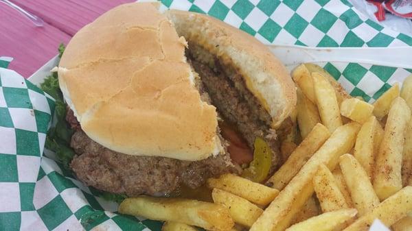 Burger and fries