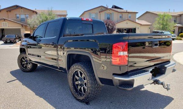 Wash/Clay/Seal Package($199 trucks) for this GMC Sierra plus Debaging of 4 decals on the tailgate ($20 each)! Total $279