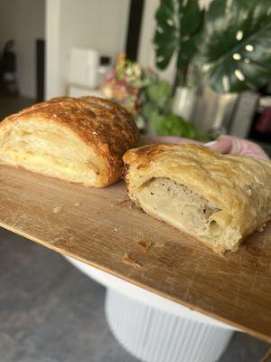 Cheese Croissant and the Potato Chicken Croissant cross sections