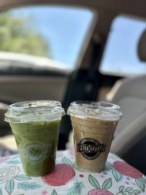 Toasted coconut matcha, and the toasted coconut latte.