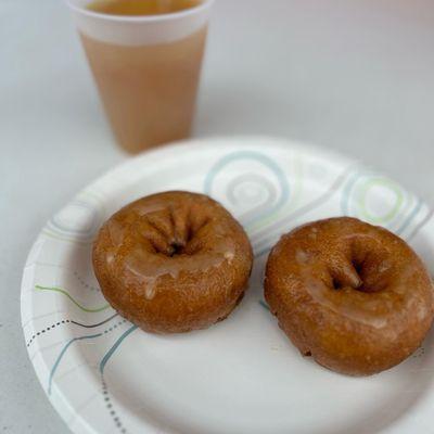 Pumpkin donuts and a cider slushy