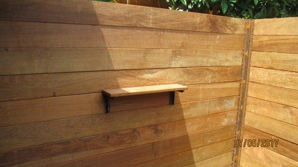 Soap shelf for outdoor shower