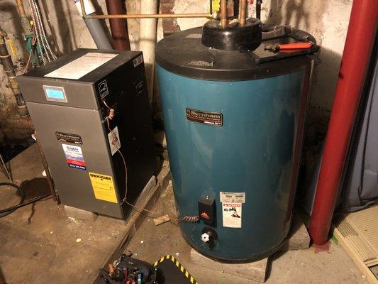 High efficiency gas boiler and water heater