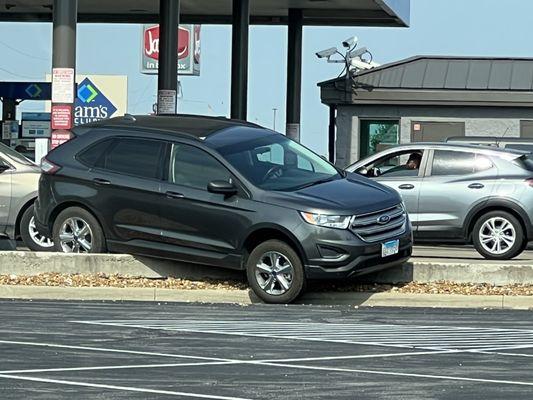 This guys high centered by not following directions and the silver car behind him was not learning from this mistake.