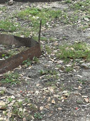 Metal sticking out from ground