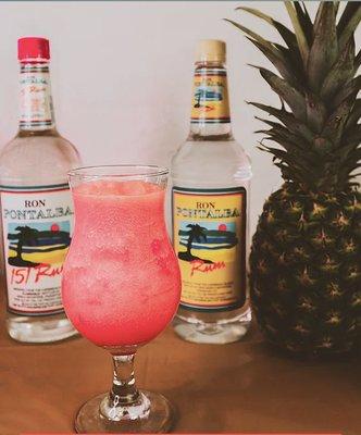 Girl's Night Out Pina-colada and grenadine flavors with 151 rum and regular rum