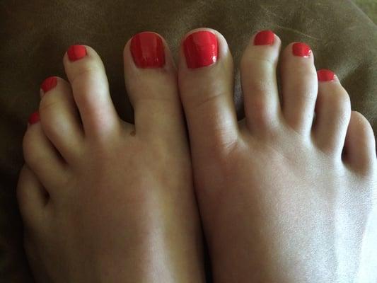 Basic Pedicure was well done. She was happy to make accommodations per my requests. :)