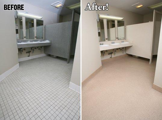 Tile floor refinishing