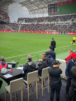 Byron Patterson, MD on the sidelines for LAFC