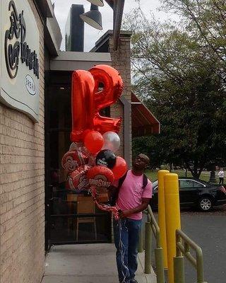 My son's 21st birthday &  transferring to Ohio State soon. Beautiful bouquet!!  I highly recommend Butterr Up Balloons.