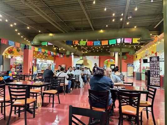 Food court seating.