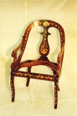 Inlayed Mahogany Antique Chair After