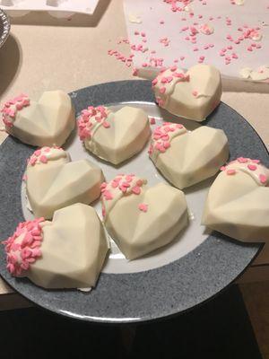 Heart-shaped cookies filled Treats