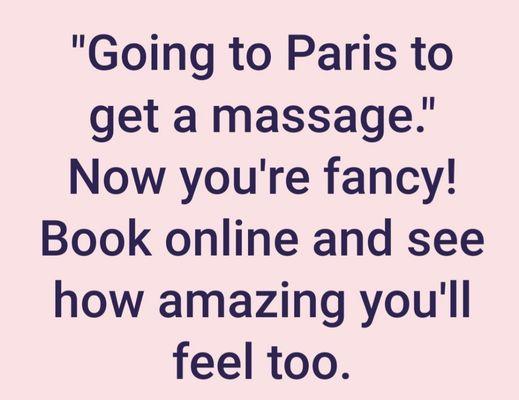 Book online Massagebook.com/biz/YourMuscleConnection  
Watch for the promotions that pop up.