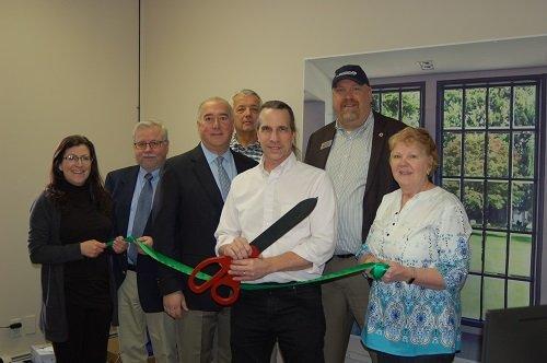 Ribbon Cutting ceremony at office of Ernest L. Tomkiewicz CPA PLLC. In attendance: Concord New Hampshire Mayor Jim Bouley