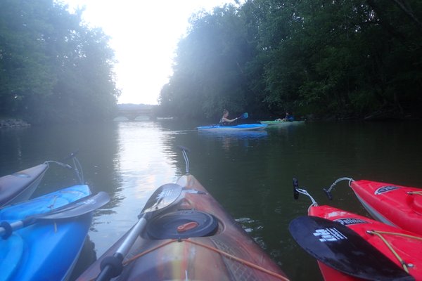 Lining up for a paddle demo