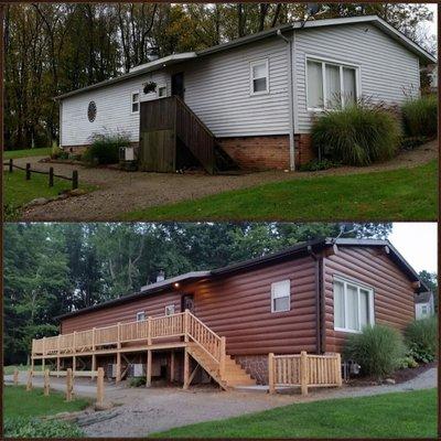 Maintenance Free Steel Log Siding.