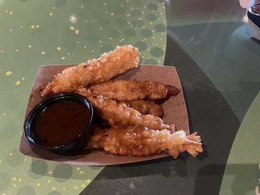 Orange sesame tempura shrimp.