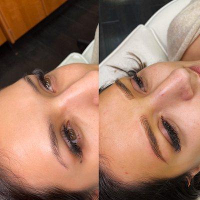 Some natural brows to compliment her natural beauty! Heavier shading to make them bolder.