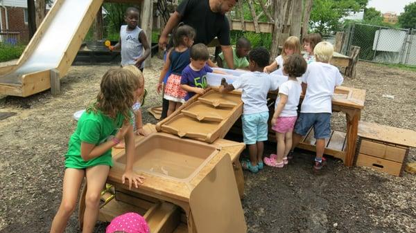 Water tower on Evergreen Montessori's playgarden