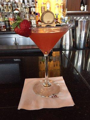 Strawberry lemon basil martini...so good!