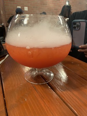 48 oz Rum Punch, or so they say! I guess we were supposed be wowed by the dry ice, I'm thinking "where's the rest!?" $45 drink  all ice