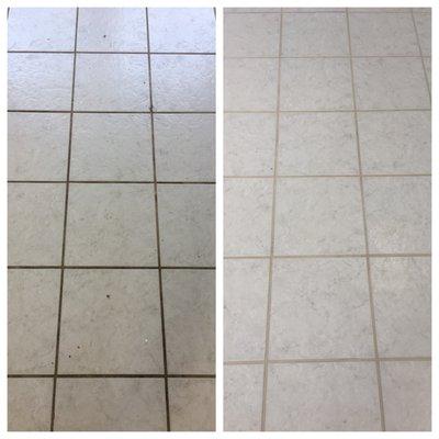 Tile & grout before and after