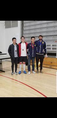 Medaling at the Cal Poly SLO NCIFL tournament (2nd from left)