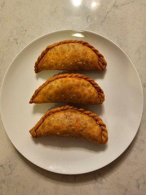 Fried Empanadas. 
Chicken
Beef 
Corn