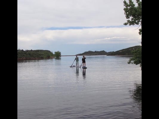 The owner Jason and sister Tracy out enjoying the lake.