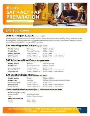 Summer 2023 Program - SAT prep programs