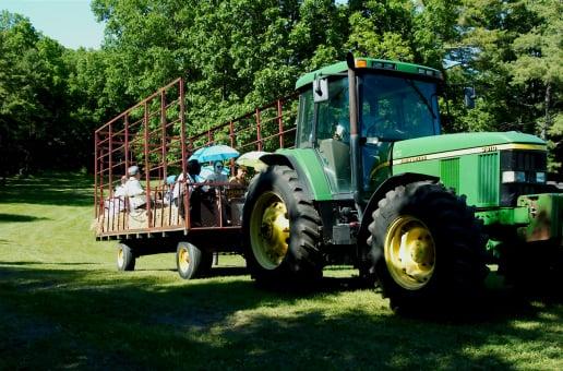 Tractor Rides during our fall festival, always held the Saturday of Columbus Day weekend.