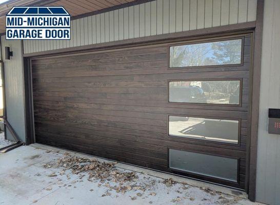 C.H.I. Dark Oak Plank Door w/ Frosted Lites