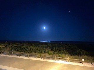 Looking towards beach at night