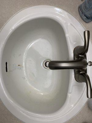 Our bathroom sink is rusted out, maintenance knows it needs to be replaced but we haven't seen them in months.