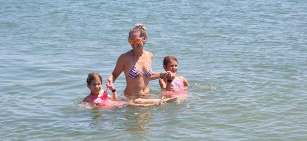 Swimming with the kids is always fun and safe in this all sand and non-gradient beach at Shackleford Banks