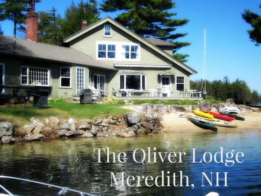 The view of the main lodge from our Lake Winnipesaukee dock