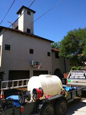 Residential Property. Four story Tower and full house wash.