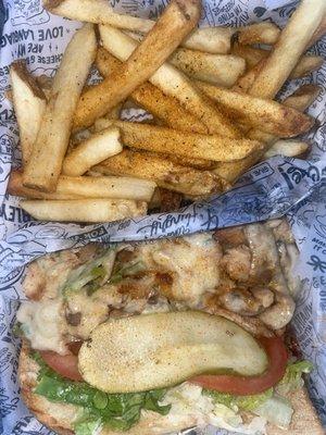 Chicken Philly and Cajun Fries