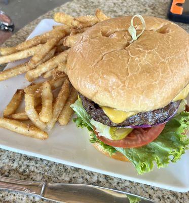 Cheeseburger and French fries