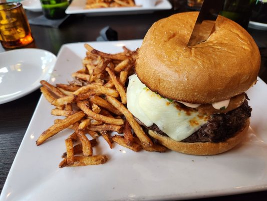 Hamburger with house cut fries