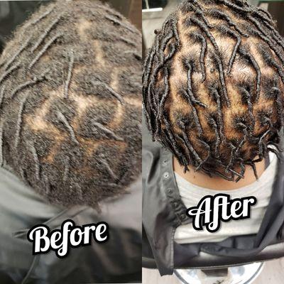 Restarted her locs