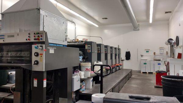 Our Heidelberg press for large commercial printing